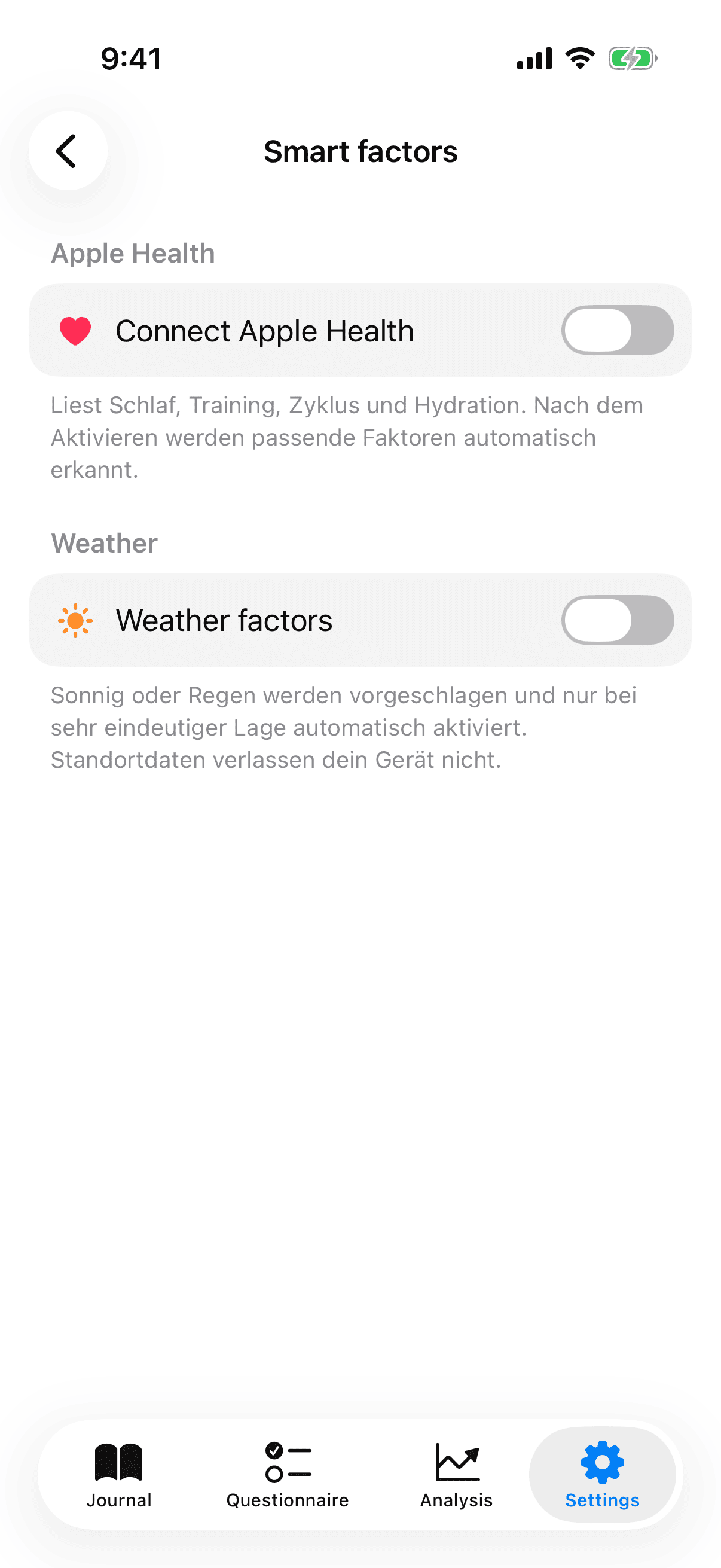 Settings_IntelligentFactors