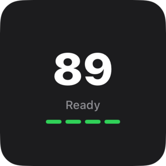 Small readiness widget showing a score of 89